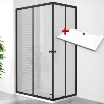 POINT BLACK ROCKY 100x70 Clear Obdĺžnikový sprchovací kút s mramorovou vaničkou
